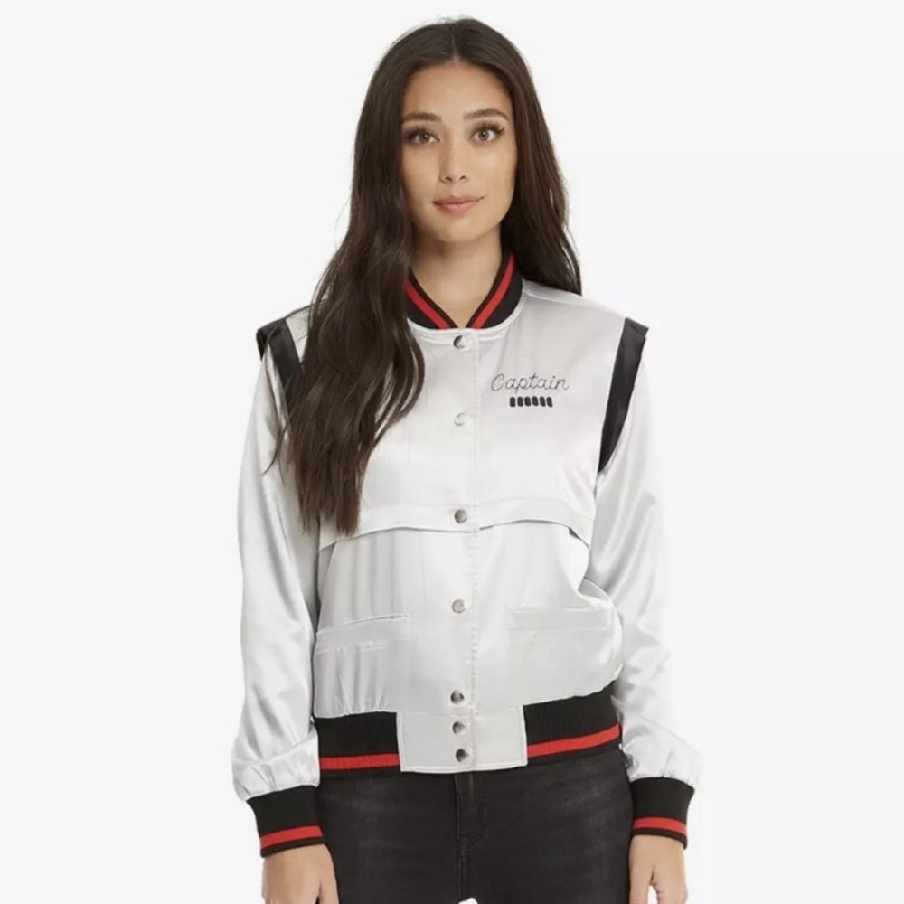 Her Universe Star Wars Captain Phasma Satin Bomber Jacket - Picture 2 of 14